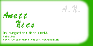 anett nics business card